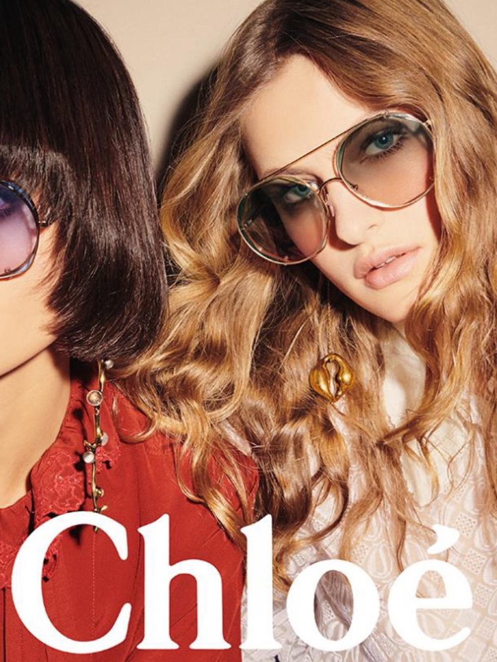 CHLOE DEMI GOLD BROWN PINK GRADIENT SQUARE AVIATOR SUNGLASSES CH0042S